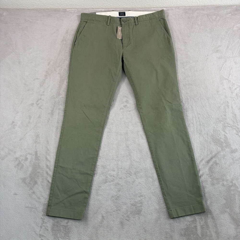J. Crew 250 Skinny-Fit Stretch Chino Pants in Green Men 34x31 Preppy NWT $80